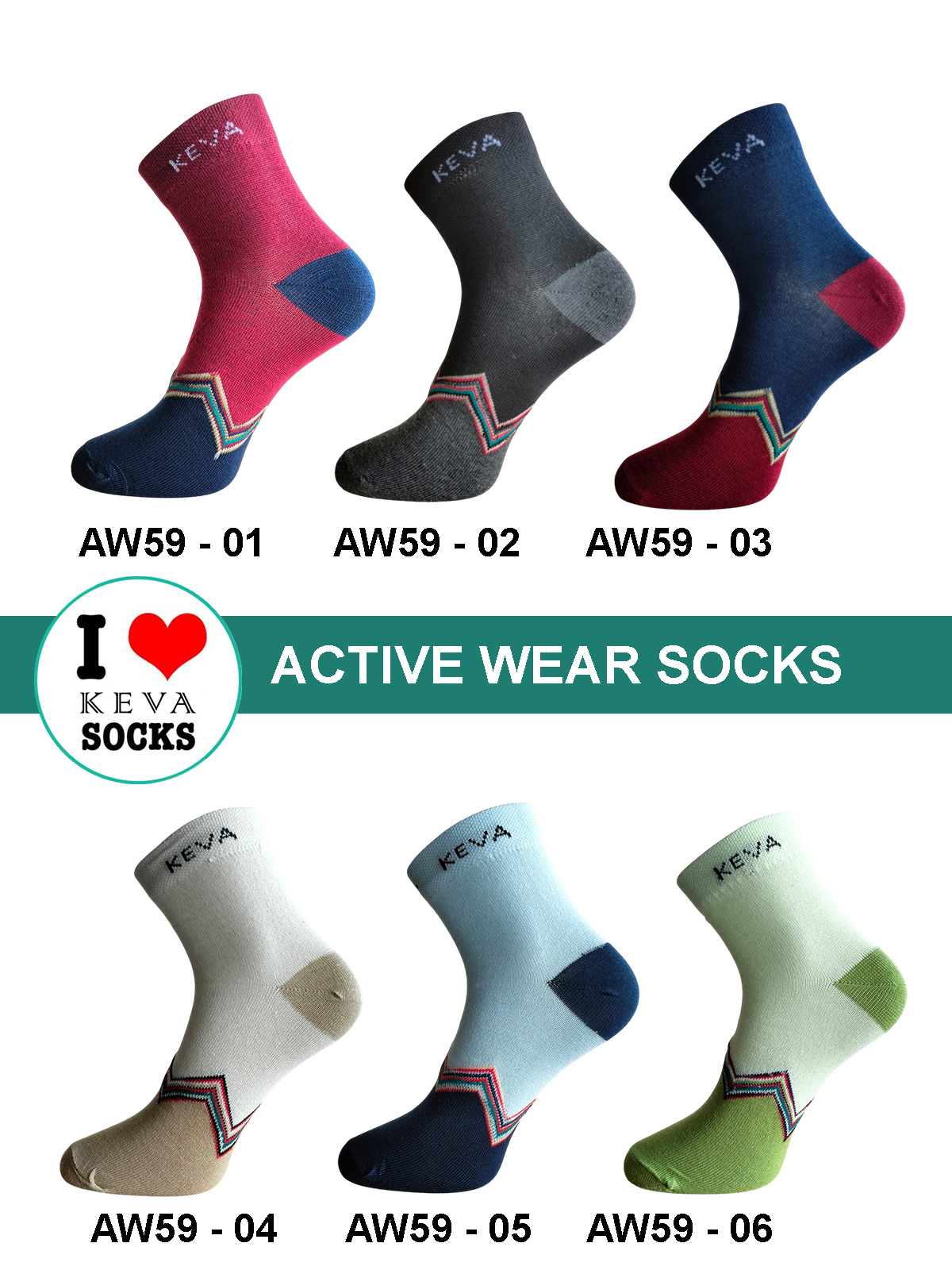 Ankle Women Designer Socks 6 pairs pack aw59