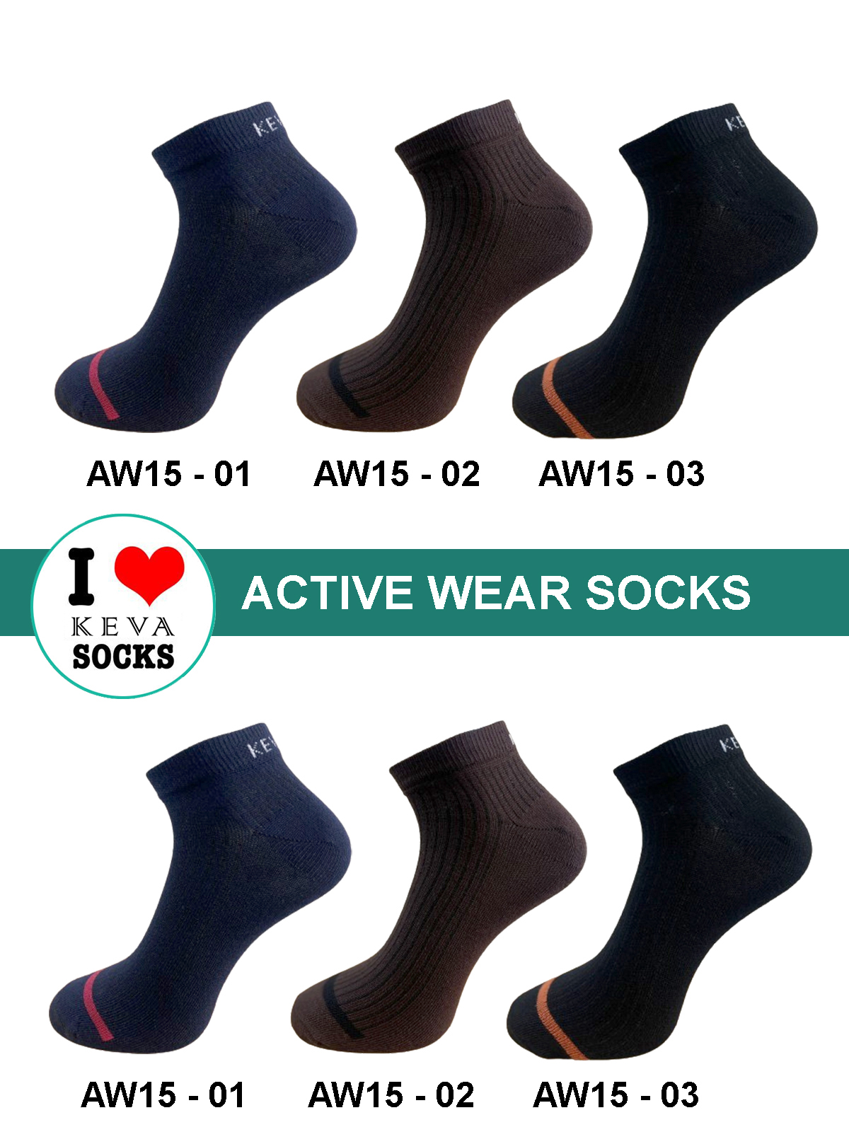 Men Ankle Self Lining Solid Colors 6 pairs pack AW-015