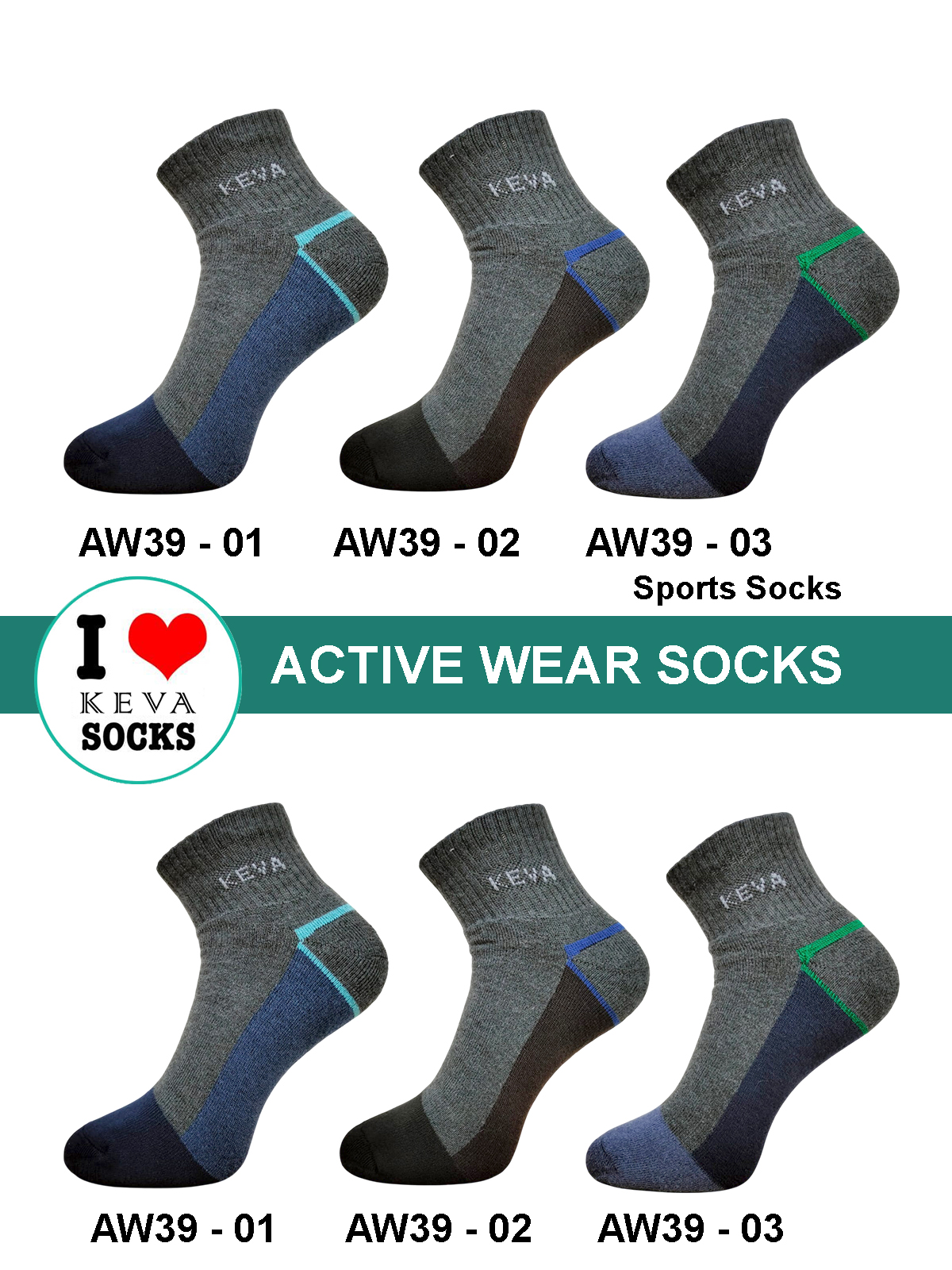 Activewear Sports Socks For Men 6 pairs pack Aw39