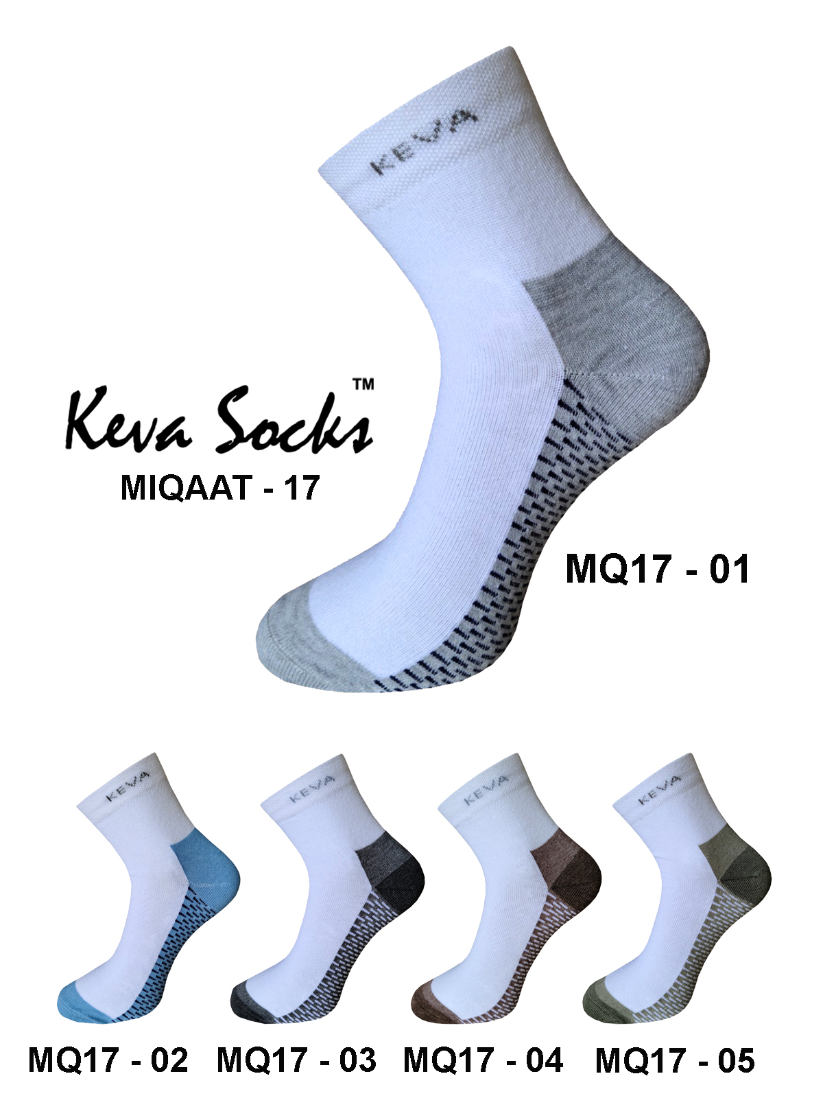 Keva Socks For Men Dark Base Miqaat Ankle Socks 5pairs pack Mq17