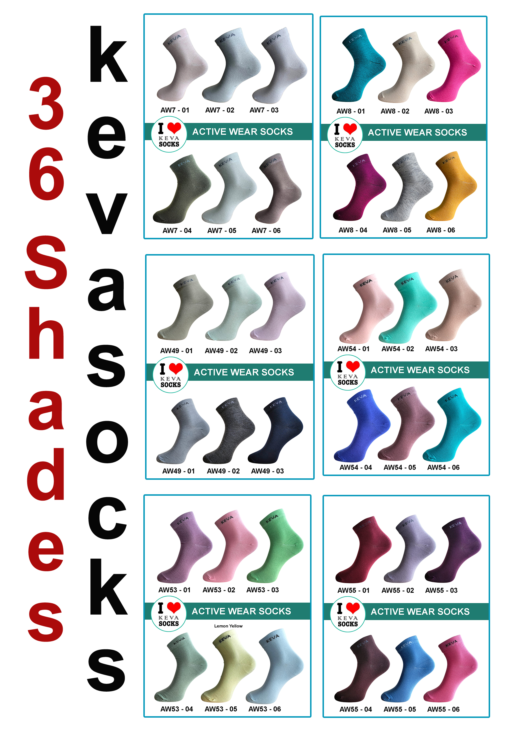 Colourful Plain 36 Shades Of Ankle Women Socks Pack