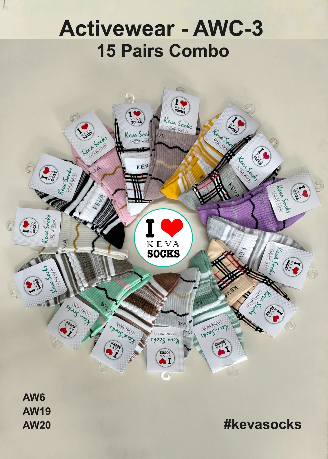 Activewear 15 pairs Socks combo for women socks AWC3