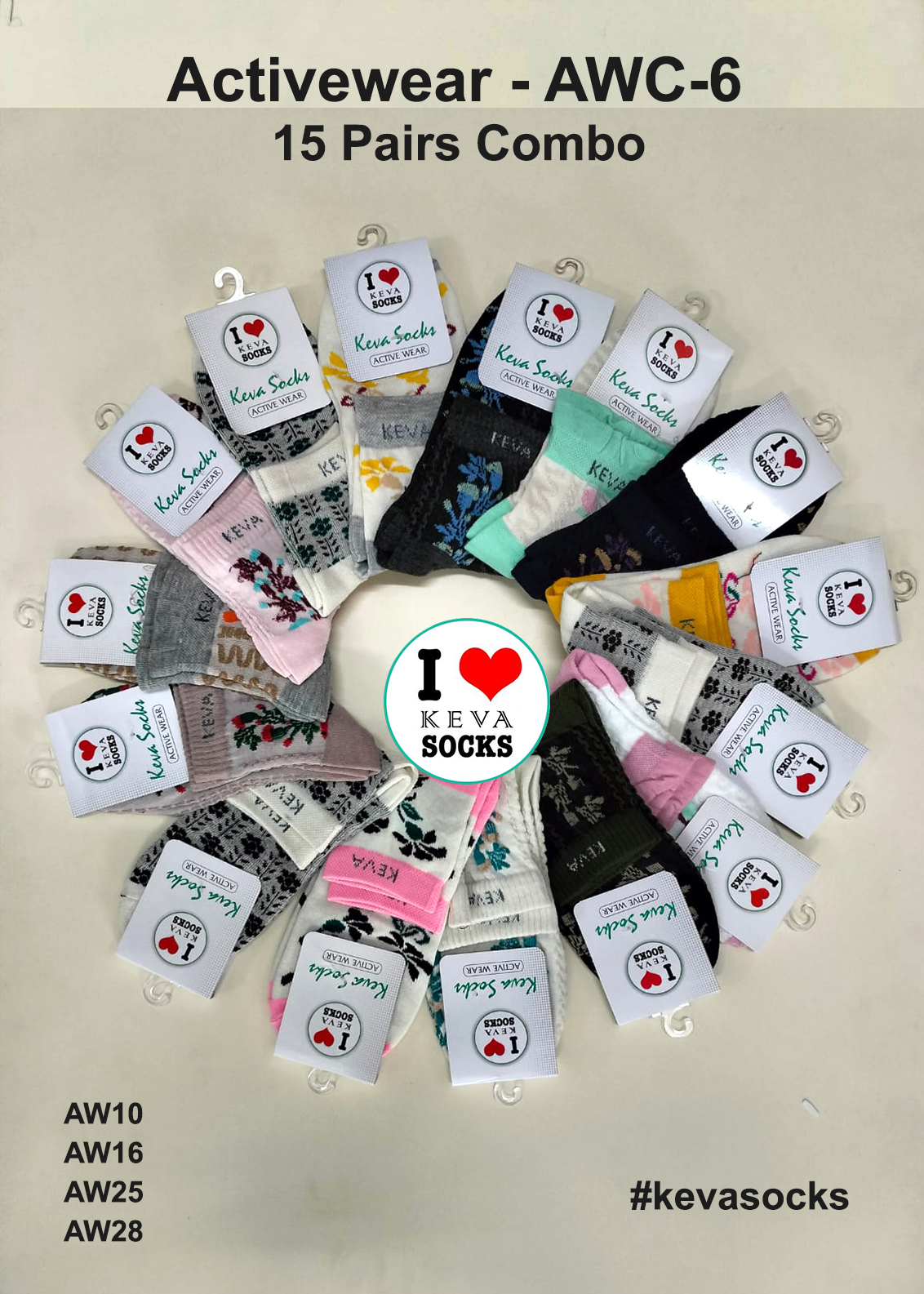 Activewear Floral Women Ankle Socks Combo AWC6