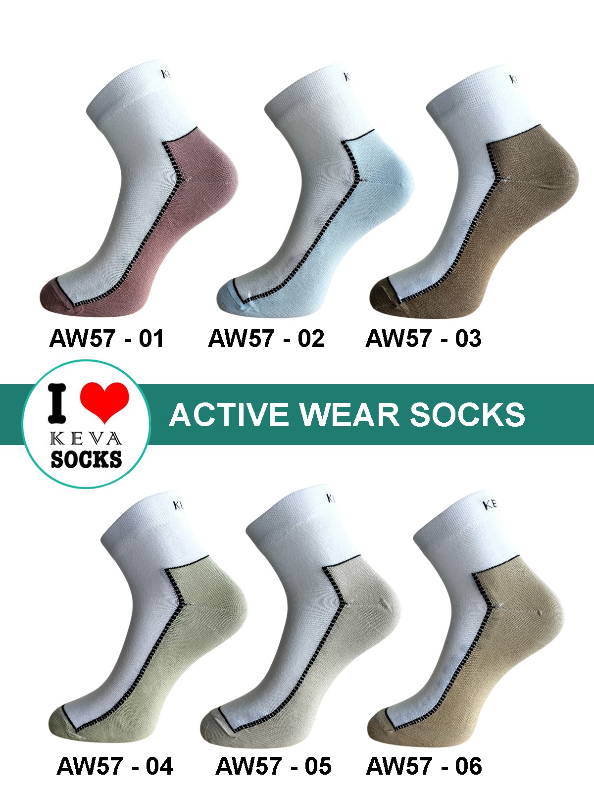 Colourful Mens Miqaat Activewear Socks 6 pairs Aw57