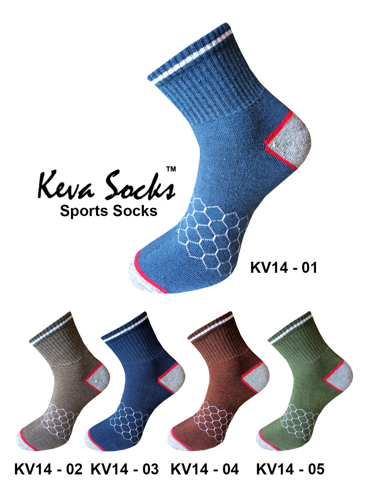 Keva Socks Sports Atheltic Ankle Cushion Towel Socks Pack For Men 5pairs Pack kv14