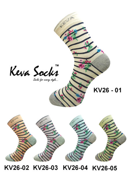 Floral Keva Socks For Women Girls 5 Pairs Pack Kv26 Made In India