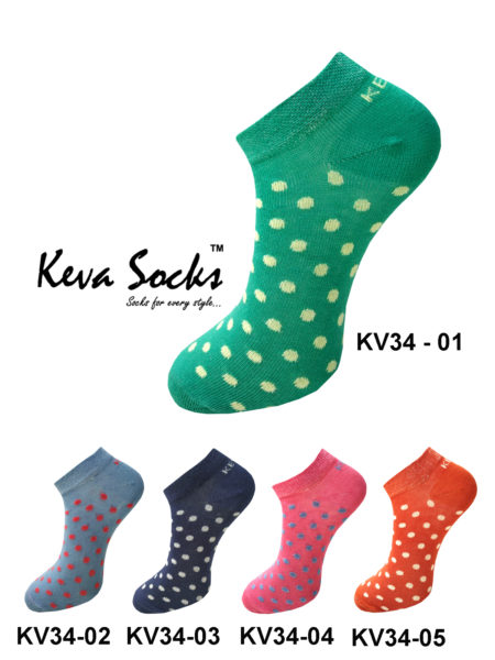 Keva Socks Low Cut Polka Dots Designer Casual Sneaker Women Organic Cotton Socks kv34