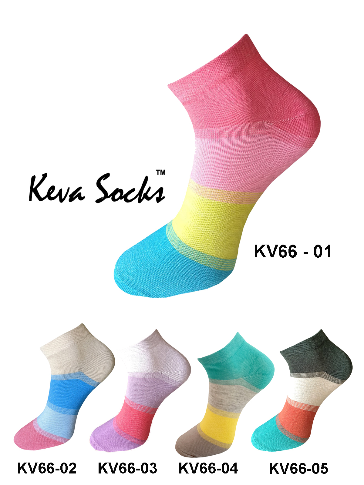 Keva Socks Low Ankle Colourful Socks For Women 5 pairs pack Kv66