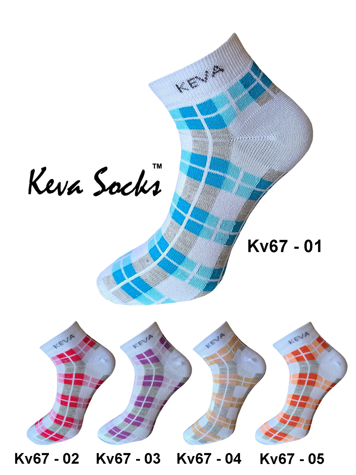 Keva Socks Funky High Ankle Cotton Women Girls Bricks Socks 5 Pairs Pack Made In India kv67
