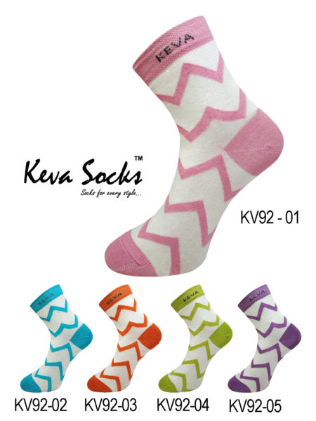 Keva Socks Chevron Pattern For Girls Women 5 pairs Pack made In India Kv92