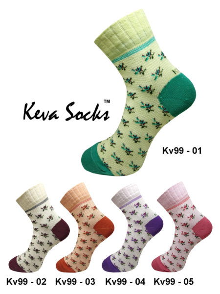 Keva Socks Women Girls Ankle Cotton Floral Socks 5pairs Pack Kv99