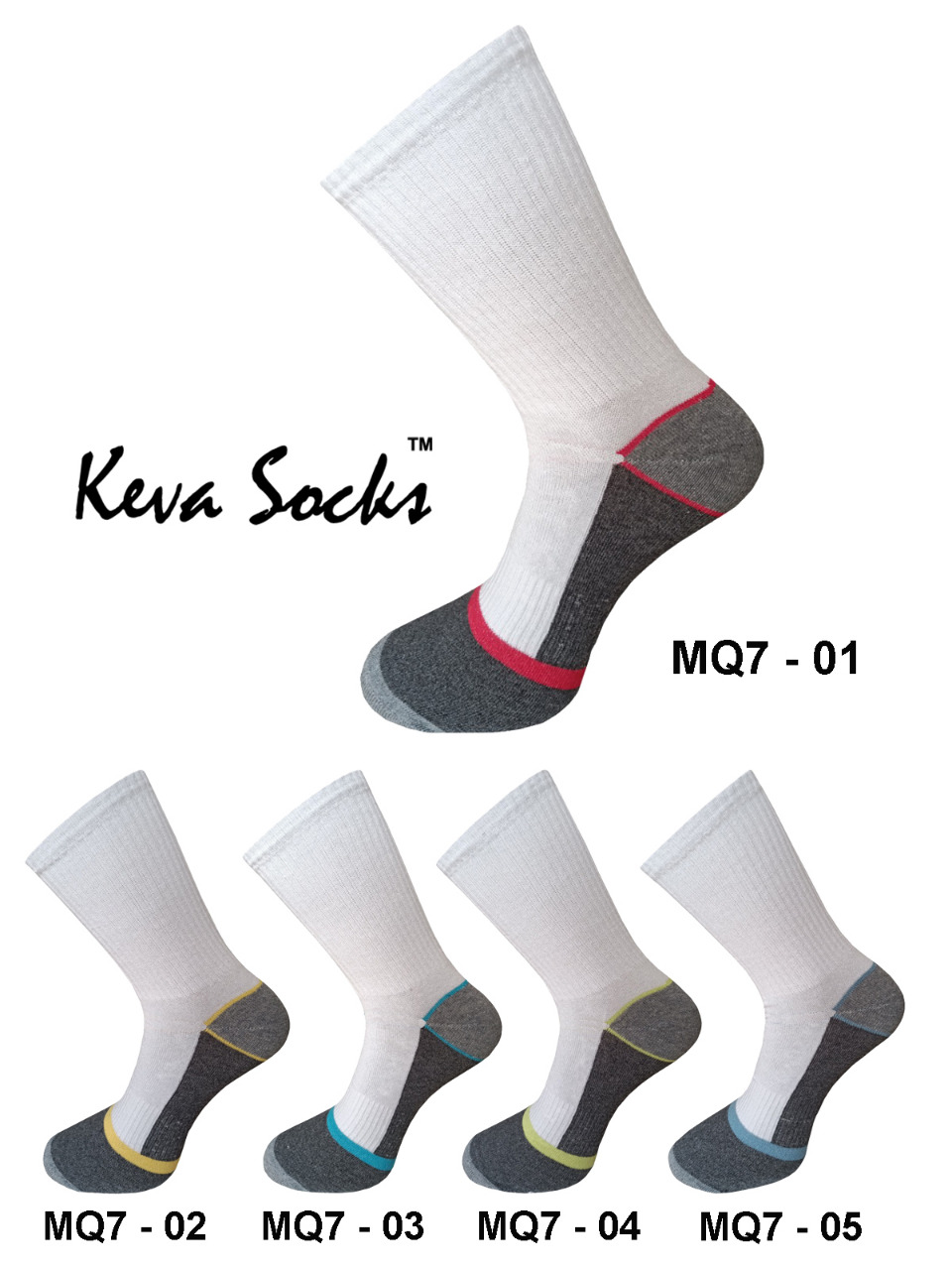 Keva Socks Gents Miqaat White Cotton Socks with Solid Base Mq7 Pack of 5 Made in India