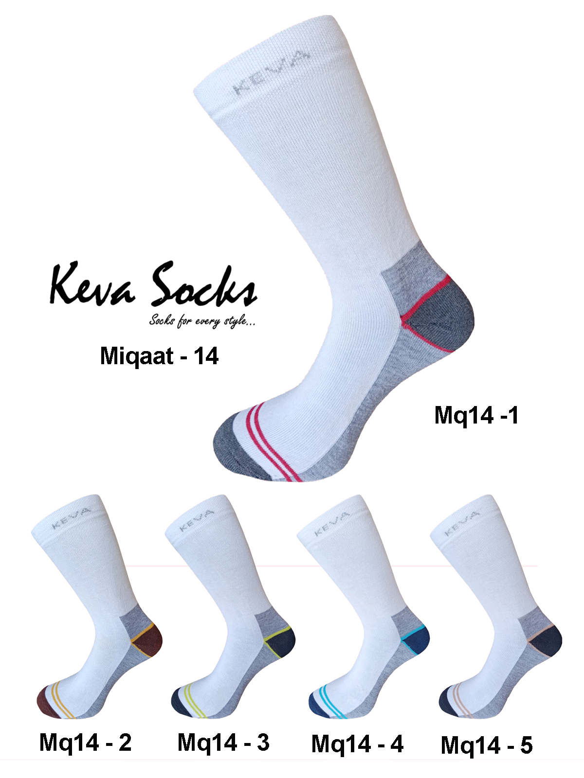 Keva Socks For Men Dark Base Miqaat Socks 5pairs pack Mq14