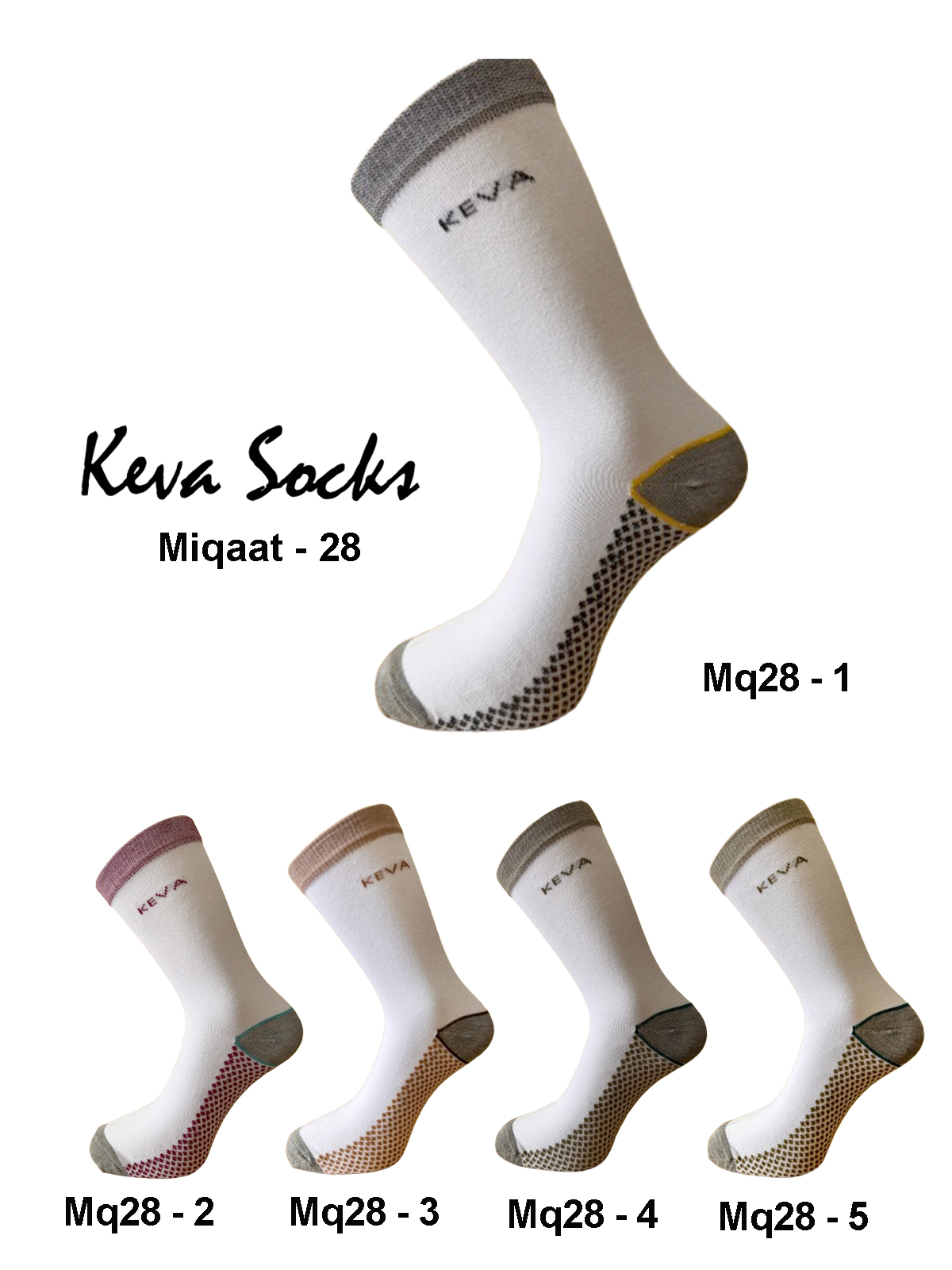Keva Socks For Men Dark Base Miqaat Crew Socks 5pairs pack Mq28
