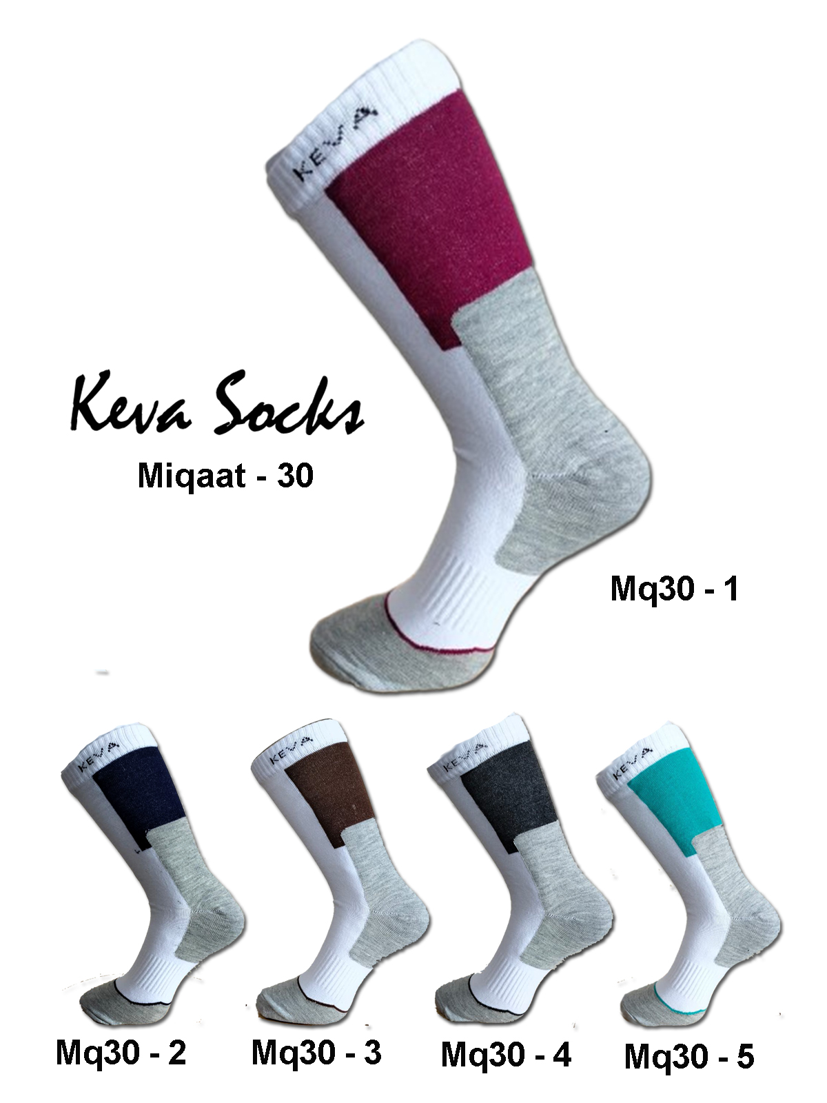 Keva Socks For Men Dark Base Miqaat Crew Socks 5pairs pack Mq30