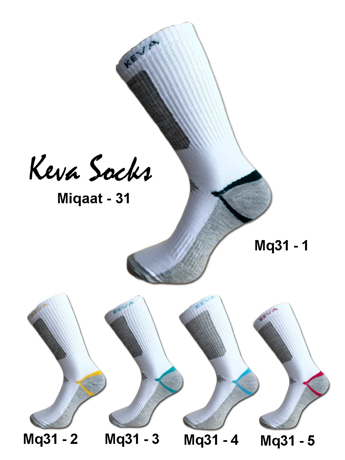 Keva Socks For Men Dark Base Miqaat Crew Socks 5pairs pack Mq31
