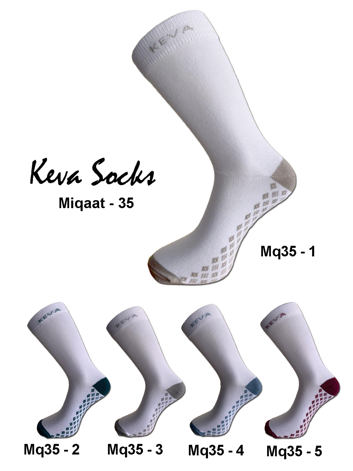 Keva Socks For Men Dark Base Miqaat Crew Socks 5pairs pack Mq35