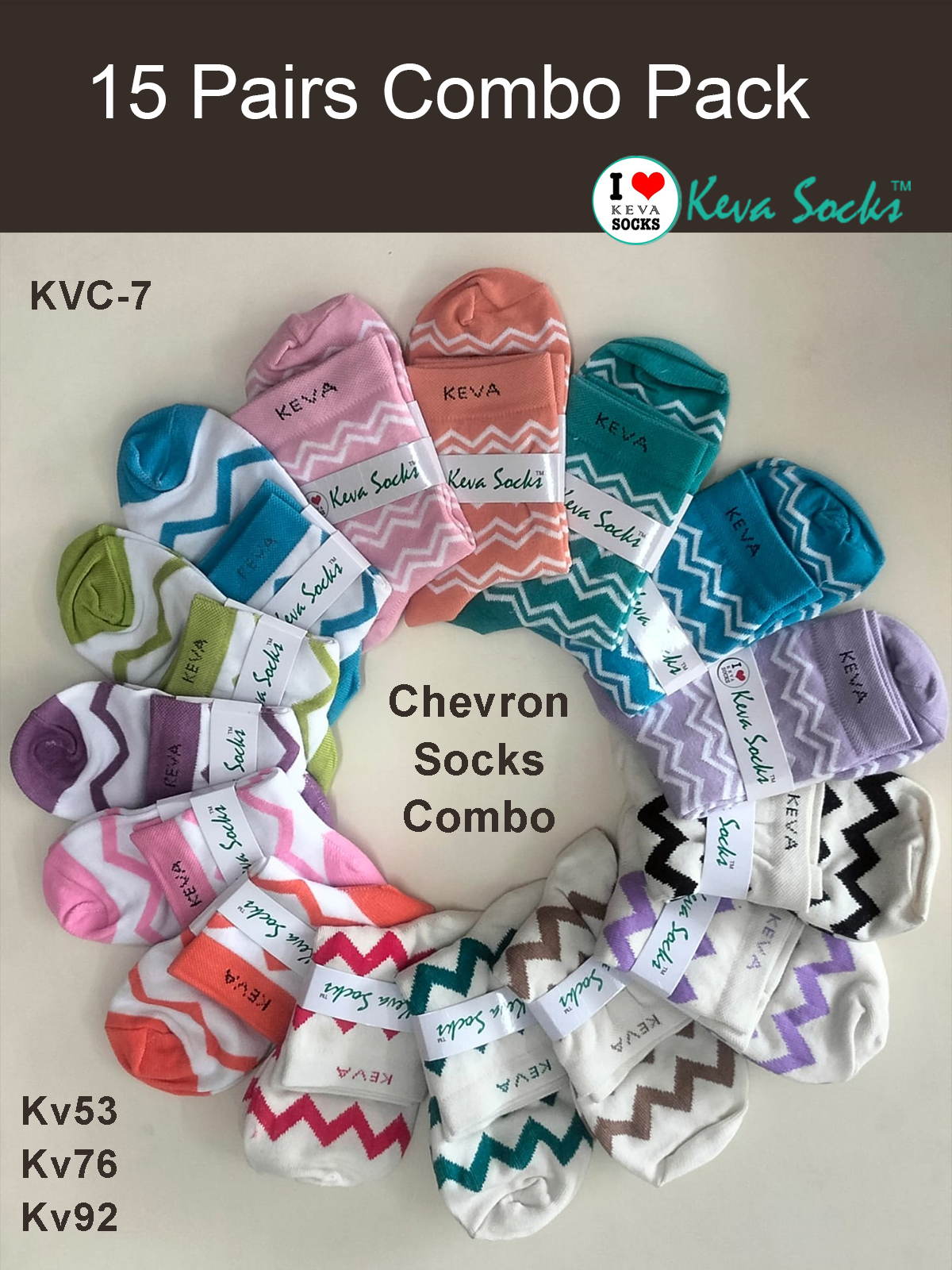 KVC7 CHEVRON WOMEN SOCKS ANKLE COTTON
