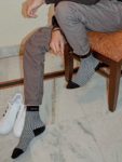 Designer Kv102 black white socks
