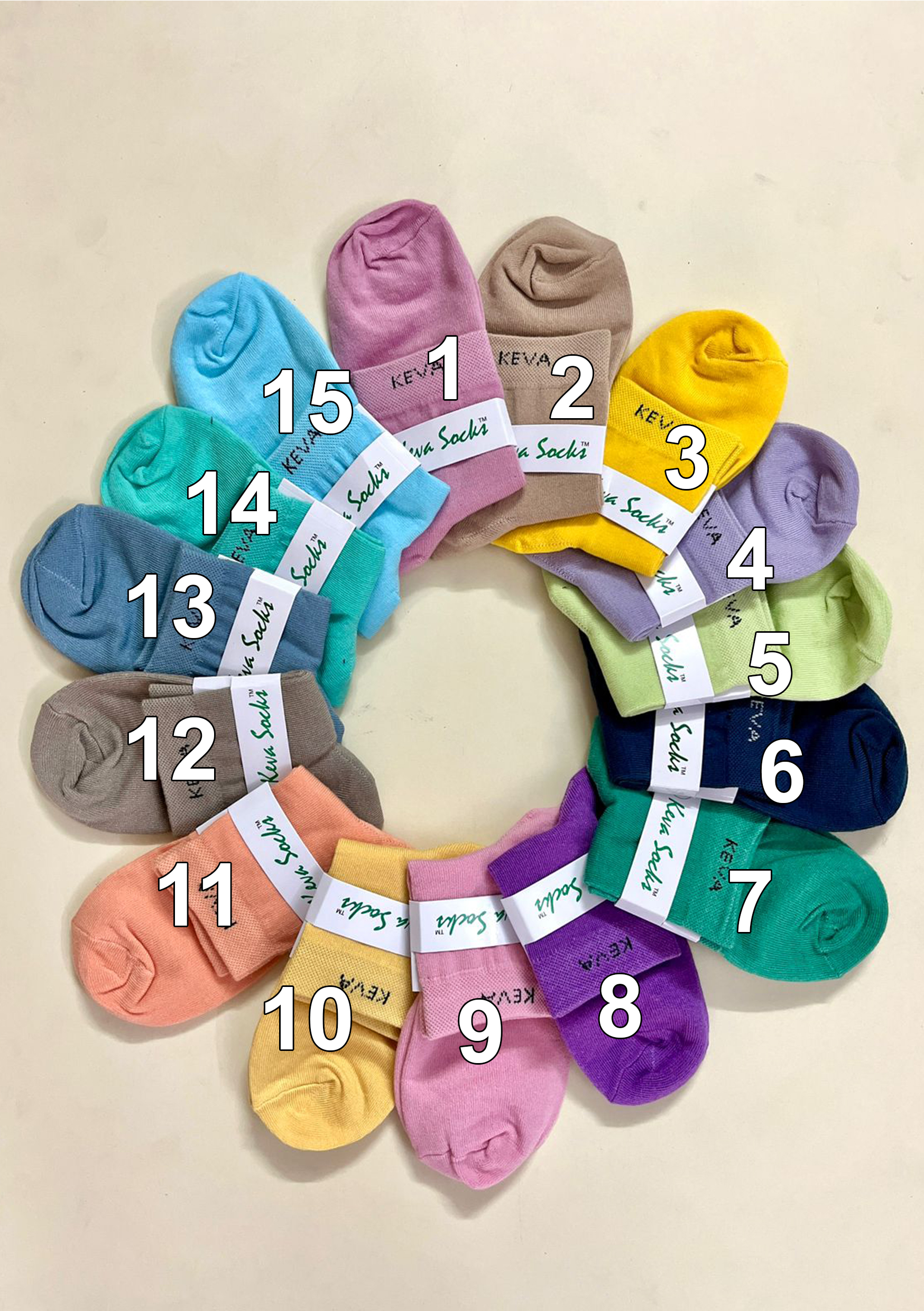 kv75 new plain ankle cotton women socks