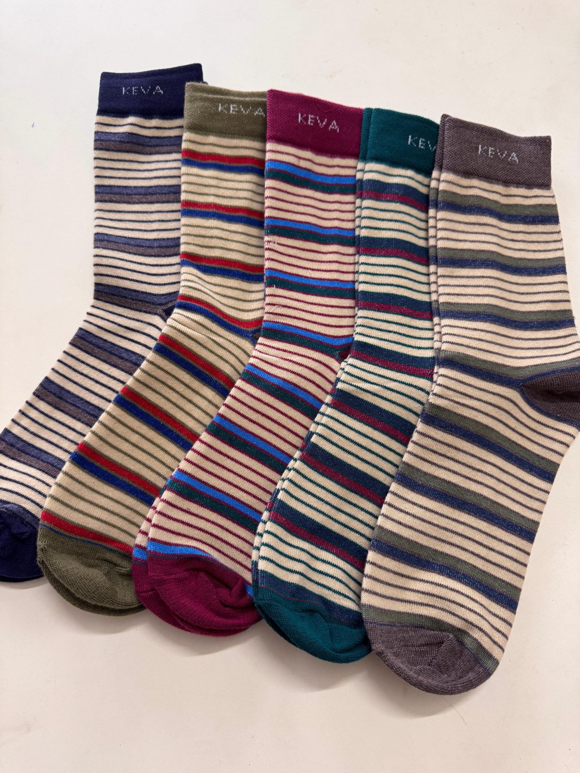 Keva Socks For Men & Women Long Bold Striped Socks 5pairs pack kv37