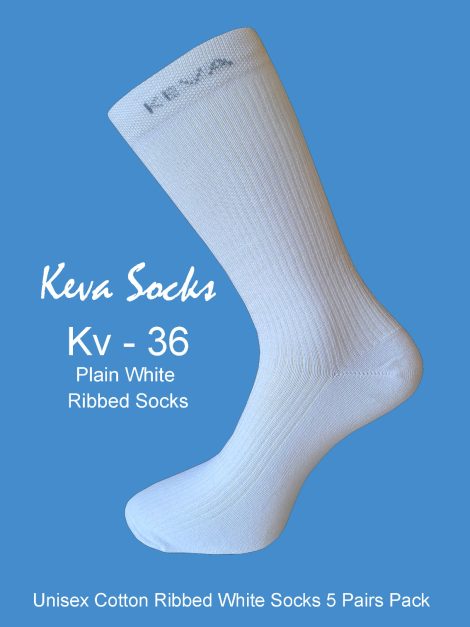 kv36 2023 White Ribbed Socks