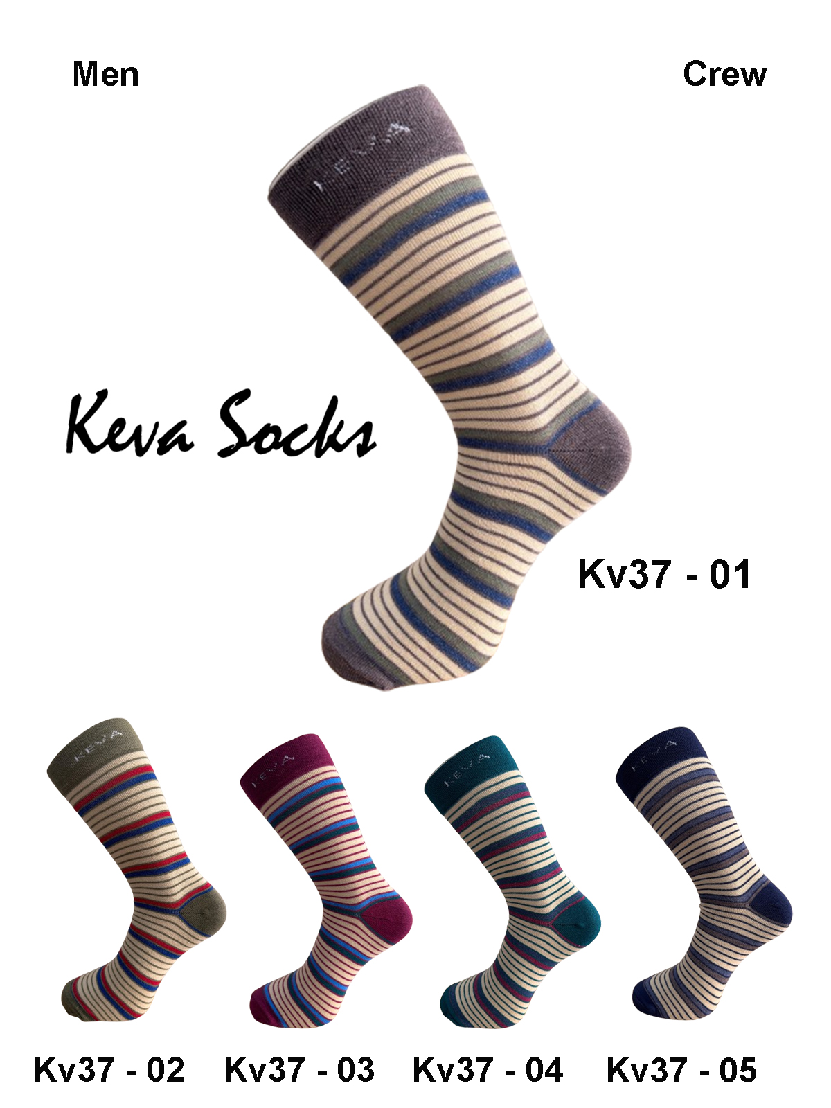 kv37 2024 stripes bold long socks for men women