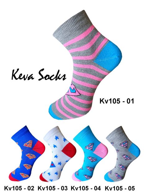 kv105 Keva Socks Unisex Ankle Super Man & Woman Couple Socks 5 pairs pack Kv105