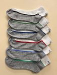 Men Ankle Miqaat Dark Base Socks Grey Color Stripe Activewear 6 Pairs Pack Aw12
