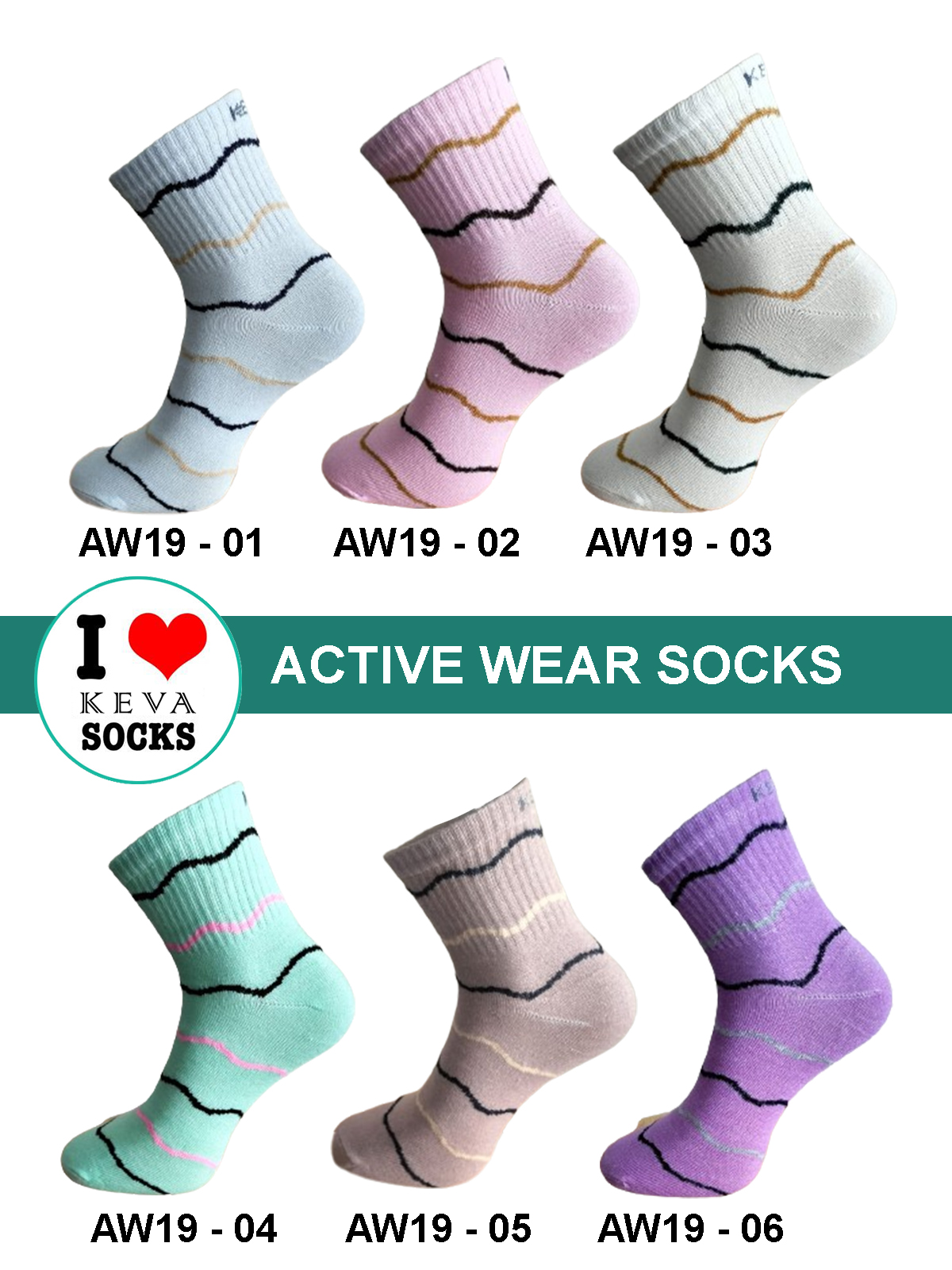 aw19 women ankle fashion socks by activewear kevasocks