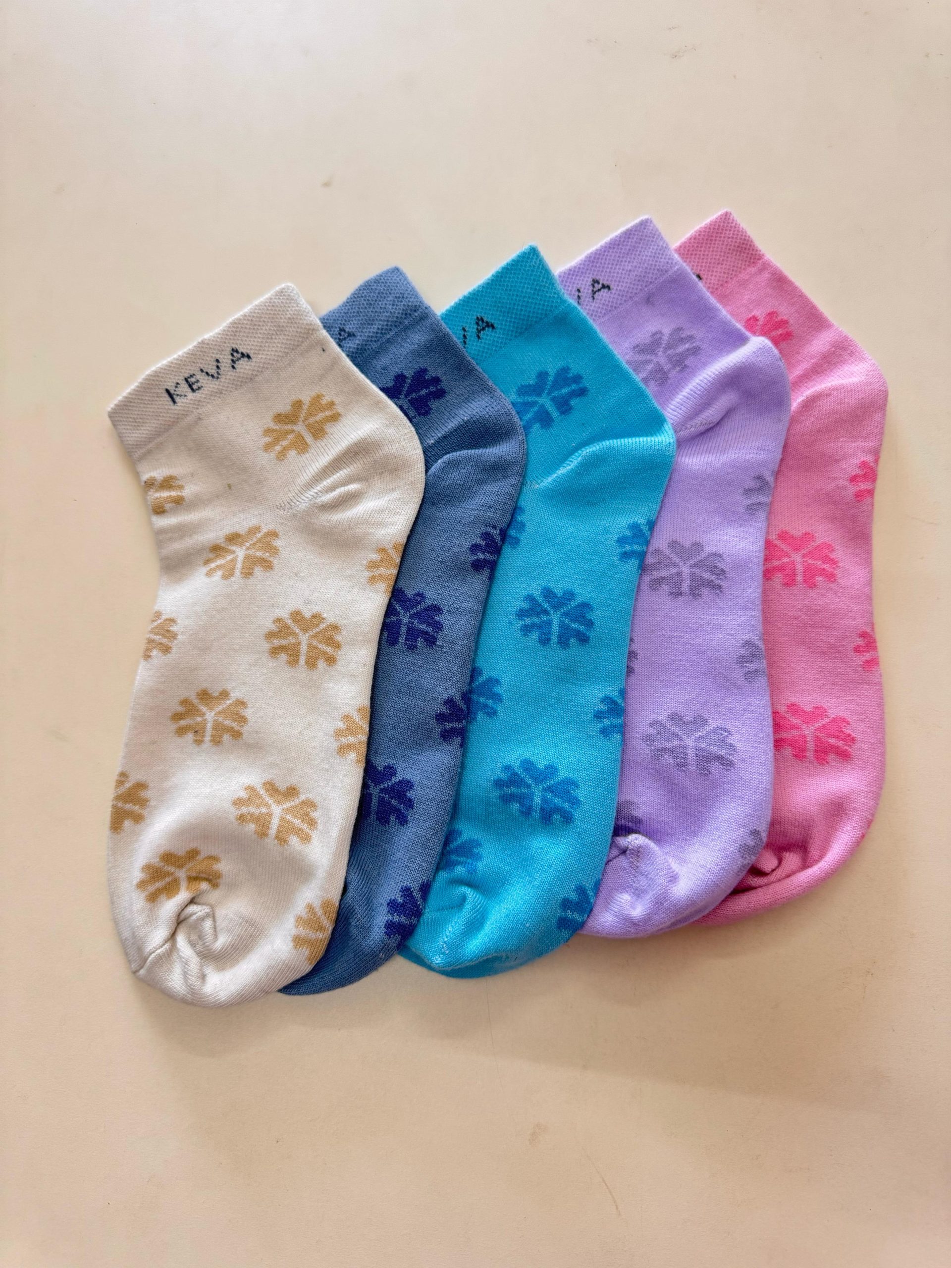 Keva Socks Women Ankle Floral Cotton Socks 5 pairs pack Kv96
