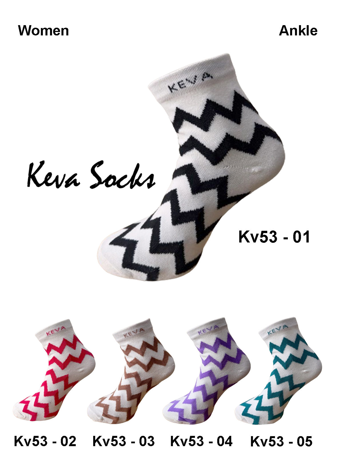kv53 2025 women chevron socks