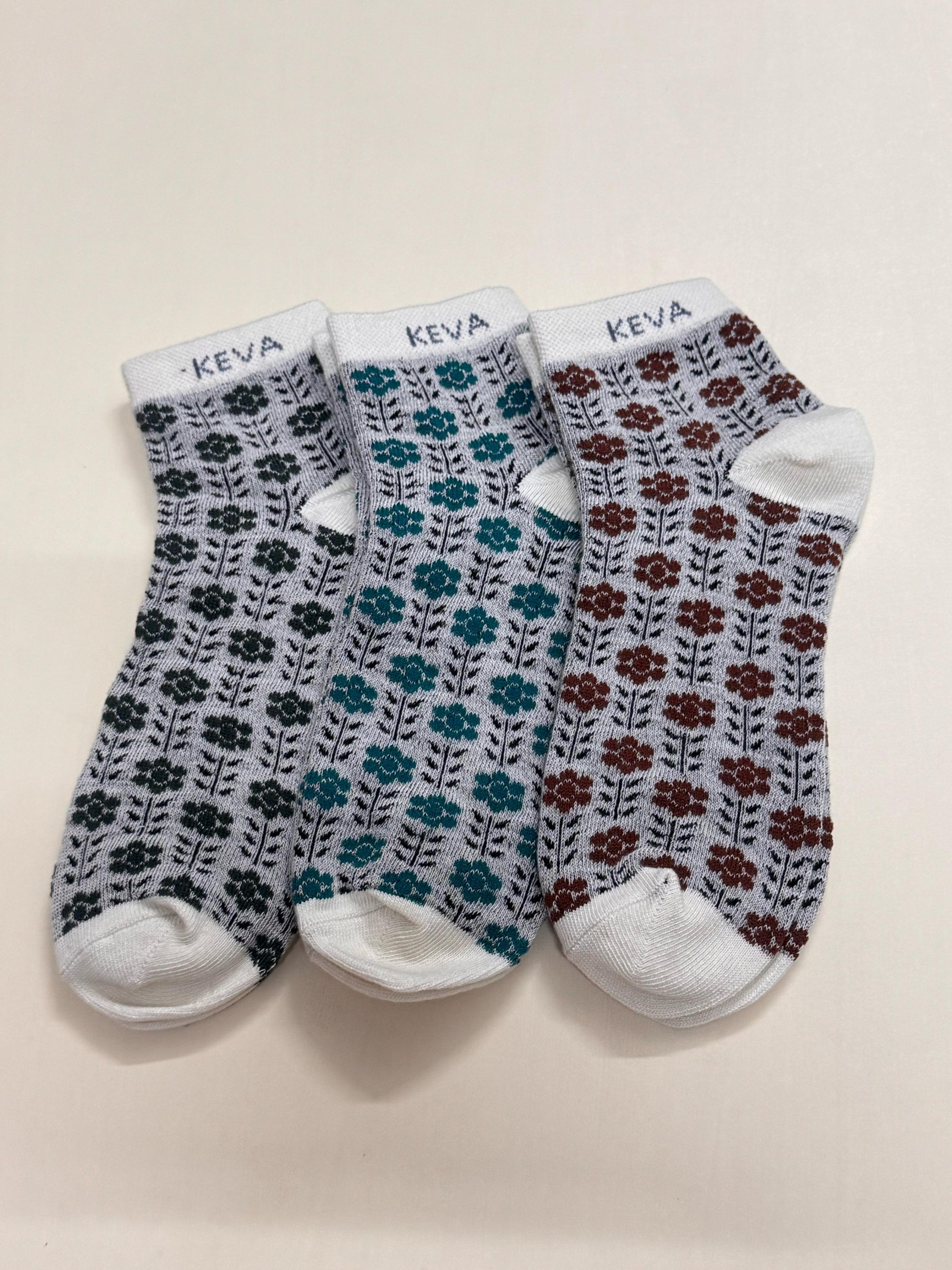 Women Ankle Socks Floral Kevasocks Activewear 6 Pairs Pack Aw28